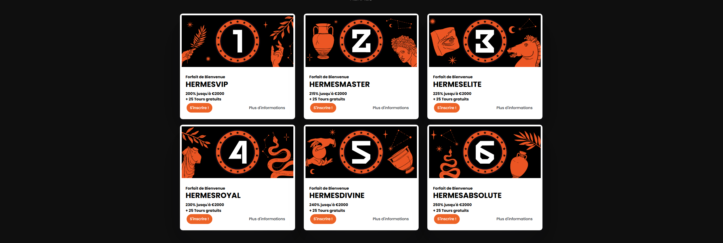 Bonus et promotions exclusives VIP HERMES