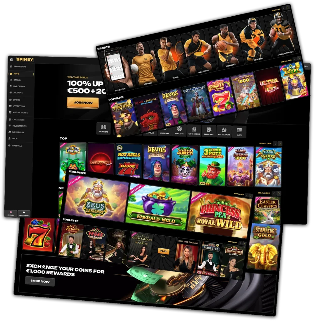 Jeux et Logiciels disponibles sur Spinsy Casino