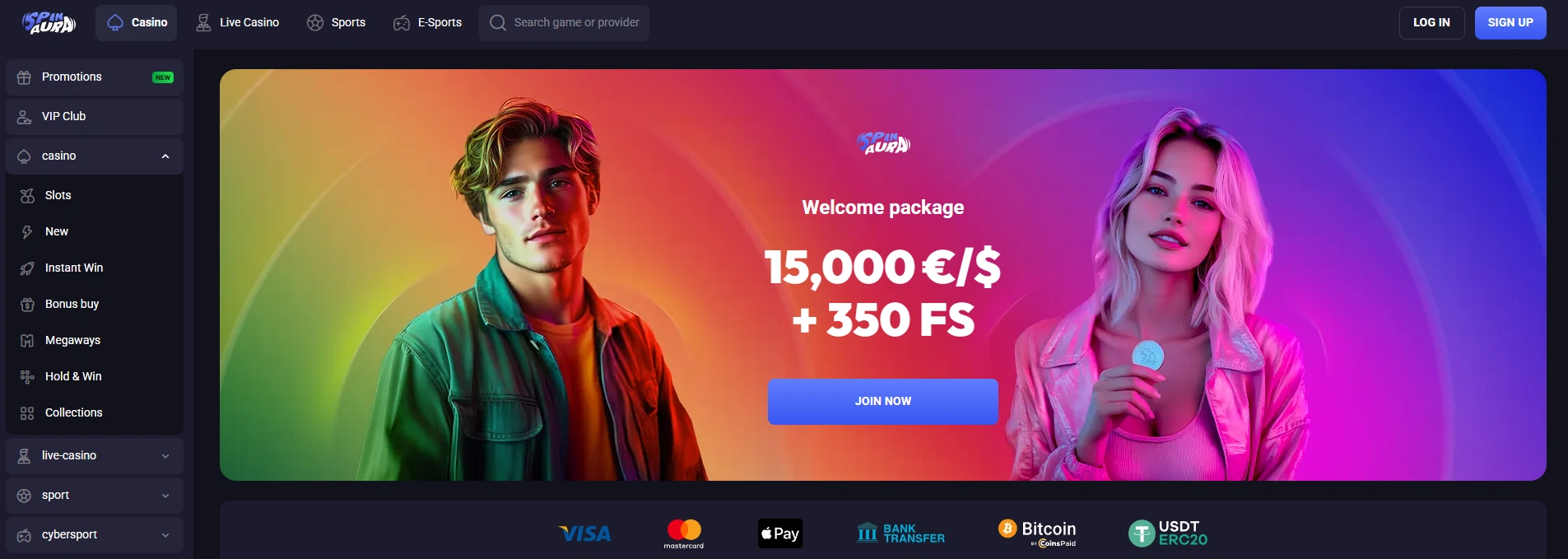 SPINAURA Casino Welcome Bonus