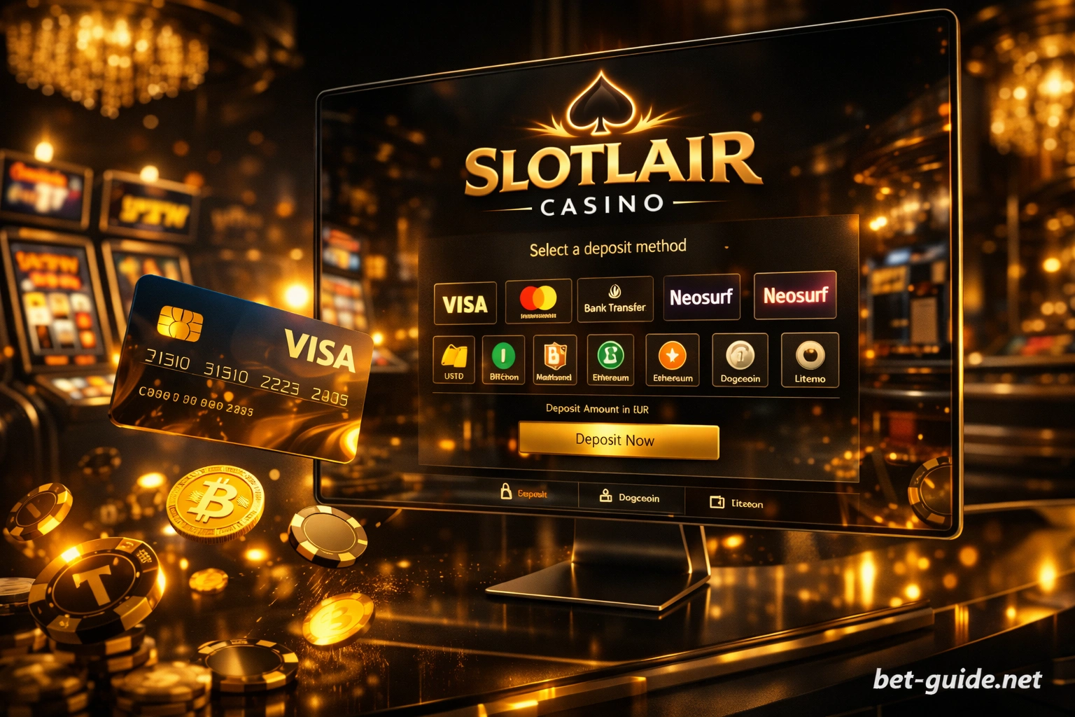 💳  SLOTLAIR Paiements : un mélange de solutions classiques et de crypto
