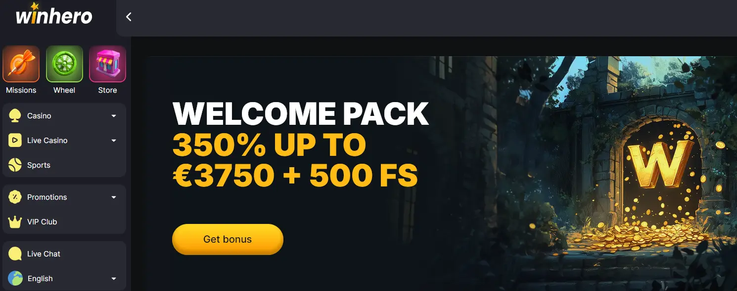 🎁 Bonus et promotions Winhero