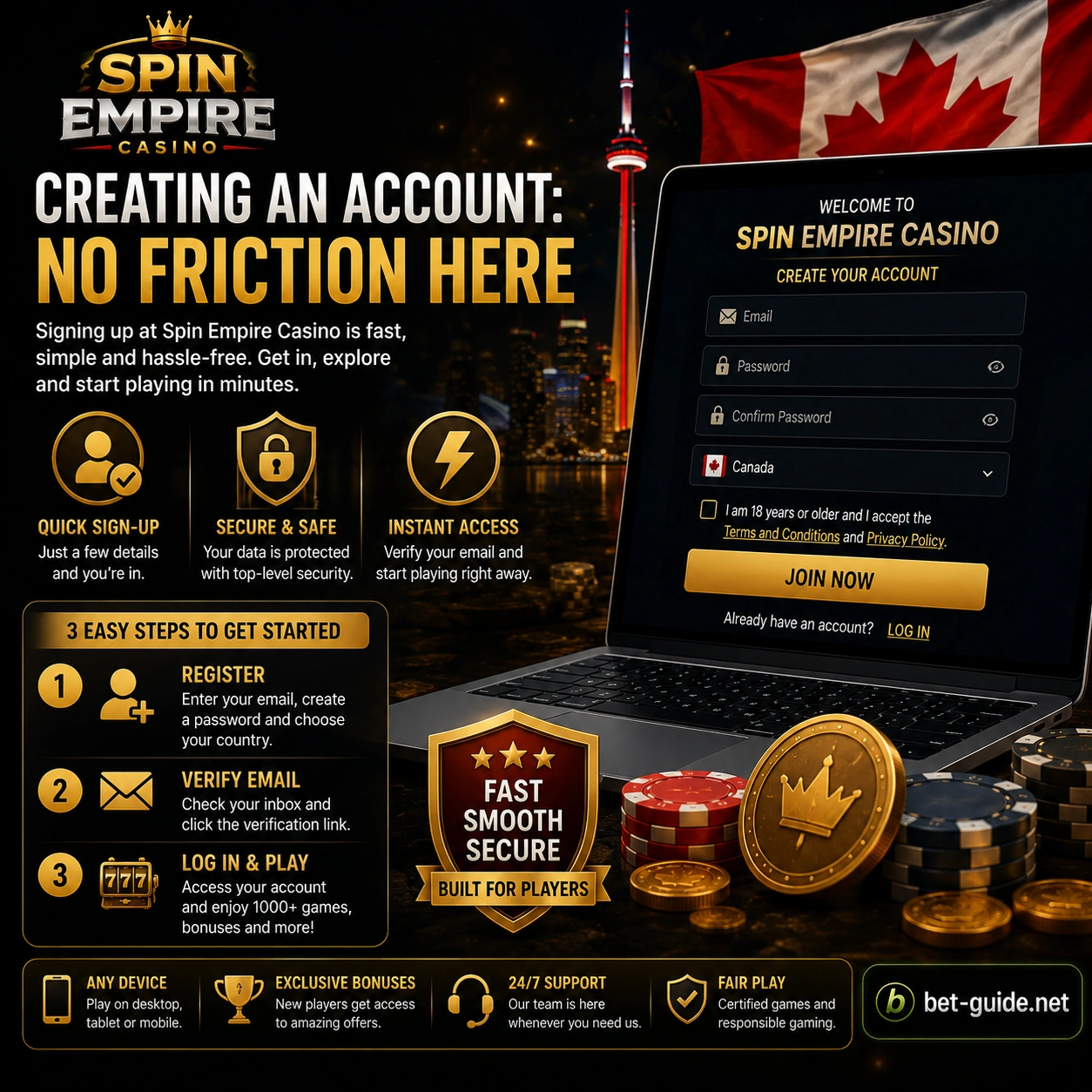 Creating an Account: No Friction Here