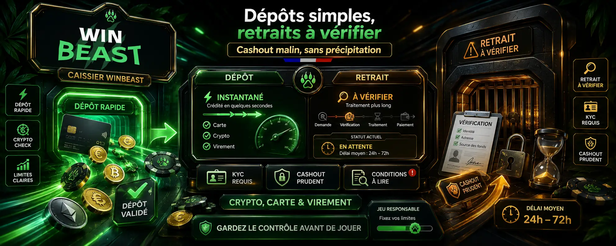 Paiements WinBeast : le dépôt est simple, le retrait mérite plus d’attention