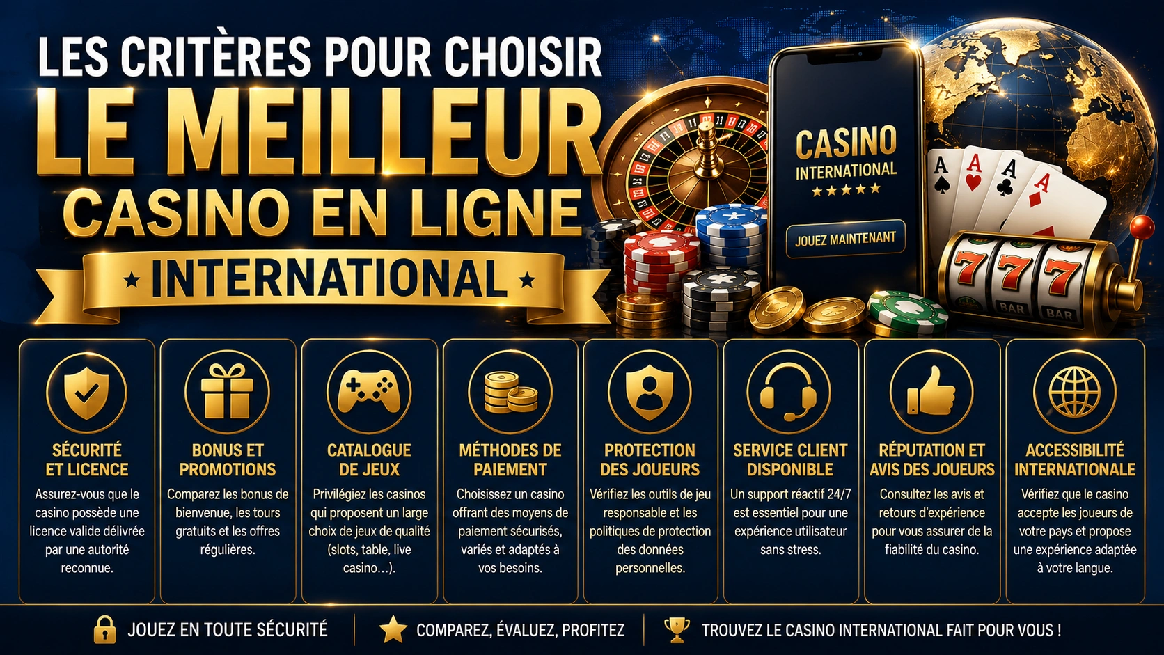 Les Critères Pour Choisir le Meilleur Casino en Ligne International